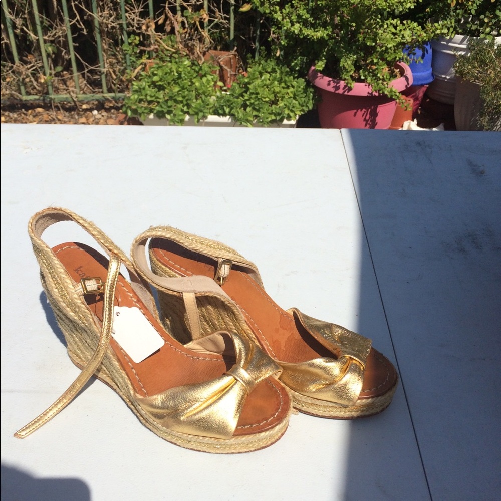 Gold Kate Spade Wedges